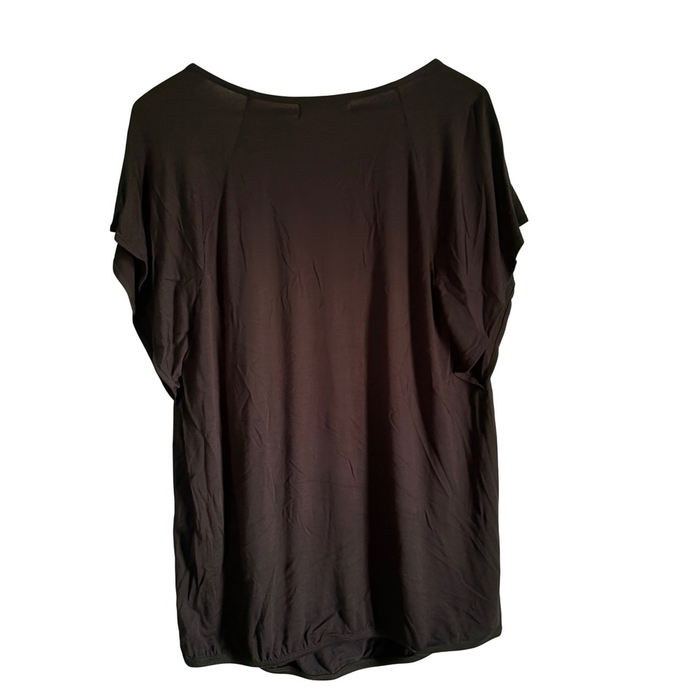 August Silk Options Womens Black Beaded Neckline Blouse Top Large NWT - Picture 2 of 3